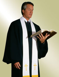PLYMOUTH PULPIT ROBE (Black or White) for Men or Women (with free shipping)